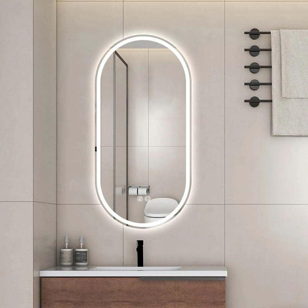 Capsule LED Mirror for Bathroom Wall with Front & Backlit led Mirror