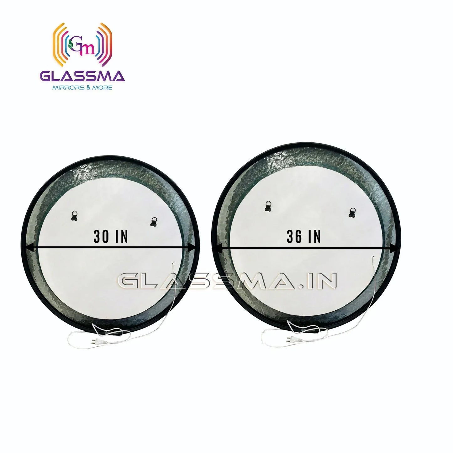 Premium Round LED Wall Mirror - Gold Aluminum Fusion Profile Light Design - Glassma