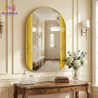 Aluminum Fusion Backlit LED Mirror | Premium Arch Shape Wall Mirror with Warm Glow for Bathroom, Vanity & Living Spaces