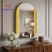 Aluminum Fusion Backlit LED Mirror | Premium Arch Shape Wall Mirror with Warm Glow for Bathroom, Vanity & Living Spaces