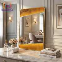 Aluminum Fusion Backlit LED Mirror | Premium Rectangular Designer Wall Mirror with Warm Ambient Glow Glassma