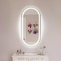 Capsule LED Mirror for Bathroom Wall with Front & Backlit led Mirror Glassma