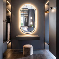 Capsule LED Mirror for Bathroom Wall with Front & Backlit led Mirror Glassma