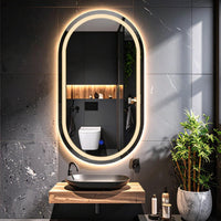 Capsule LED Mirror for Bathroom Wall with Front & Backlit led Mirror Glassma