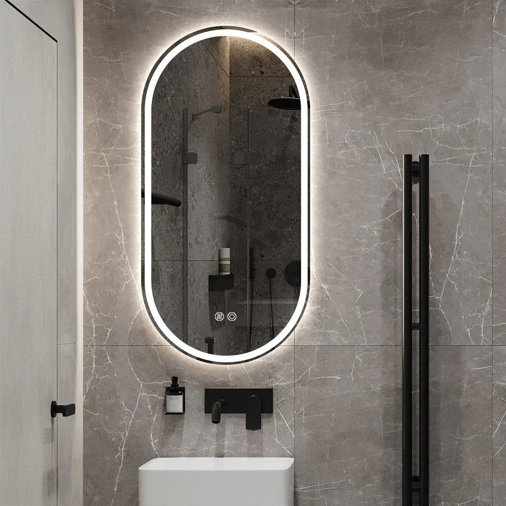 Capsule LED Mirror for Bathroom Wall with Front & Backlit led Mirror