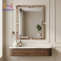 Luxury Diamond Wall Mirror  Crystal Decorative Rose Gold Frame Wall Mirror