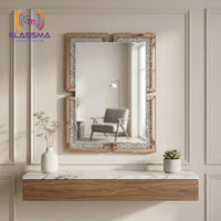 Luxury Diamond Wall Mirror  Crystal Decorative Rose Gold Frame Wall Mirror