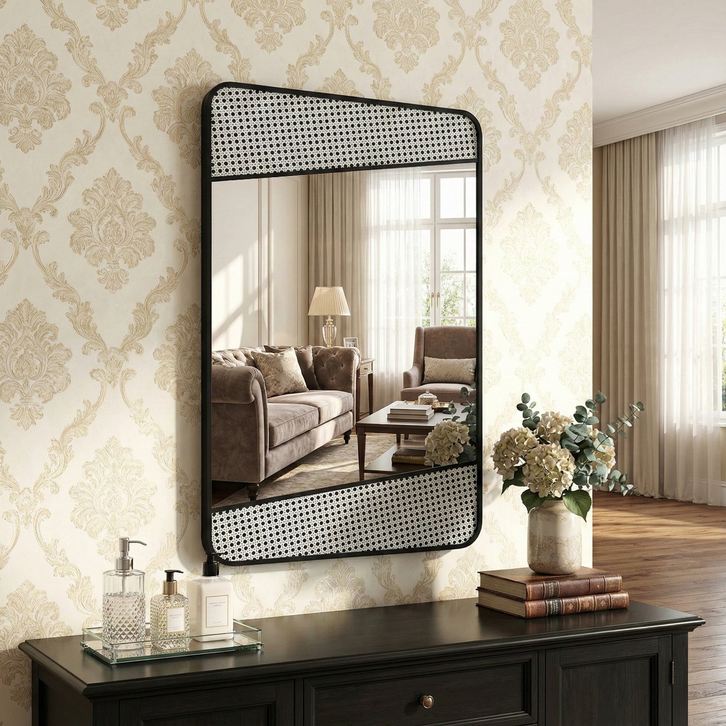 Aluminum Fusion Backlit LED Mirror | Premium Black Designer Wall Mirror with Ambient LED Glow