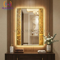 Premium Rectangular LED Mirror - Aluminum Fusion Frame Backlit Mirror - Glassma