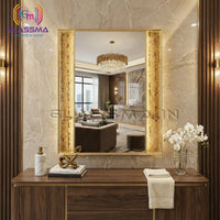 Premium Rectangular LED Mirror - Aluminum Fusion Frame Backlit Mirror - Glassma