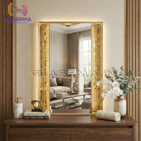 Premium Rectangular LED Mirror - Aluminum Fusion Frame Backlit Mirror - Glassma