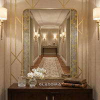 Rectangular Aluminum Fusion Texture Mirror with Backlit Smart Touch Vanity & Wall Mirror