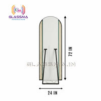 Fusion Full-Length LED Standing Mirror with Golden Aluminum Frame