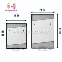 Aluminum Fusion Backlit LED Rectangular Mirror | Premium Designer Wall Mirror with Warm Ambient Lighting - Glassma