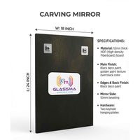 Geometric Carving Wall Mirror - Luxury Decorative Designer Mirror with Gold Texture Frame - Glassma