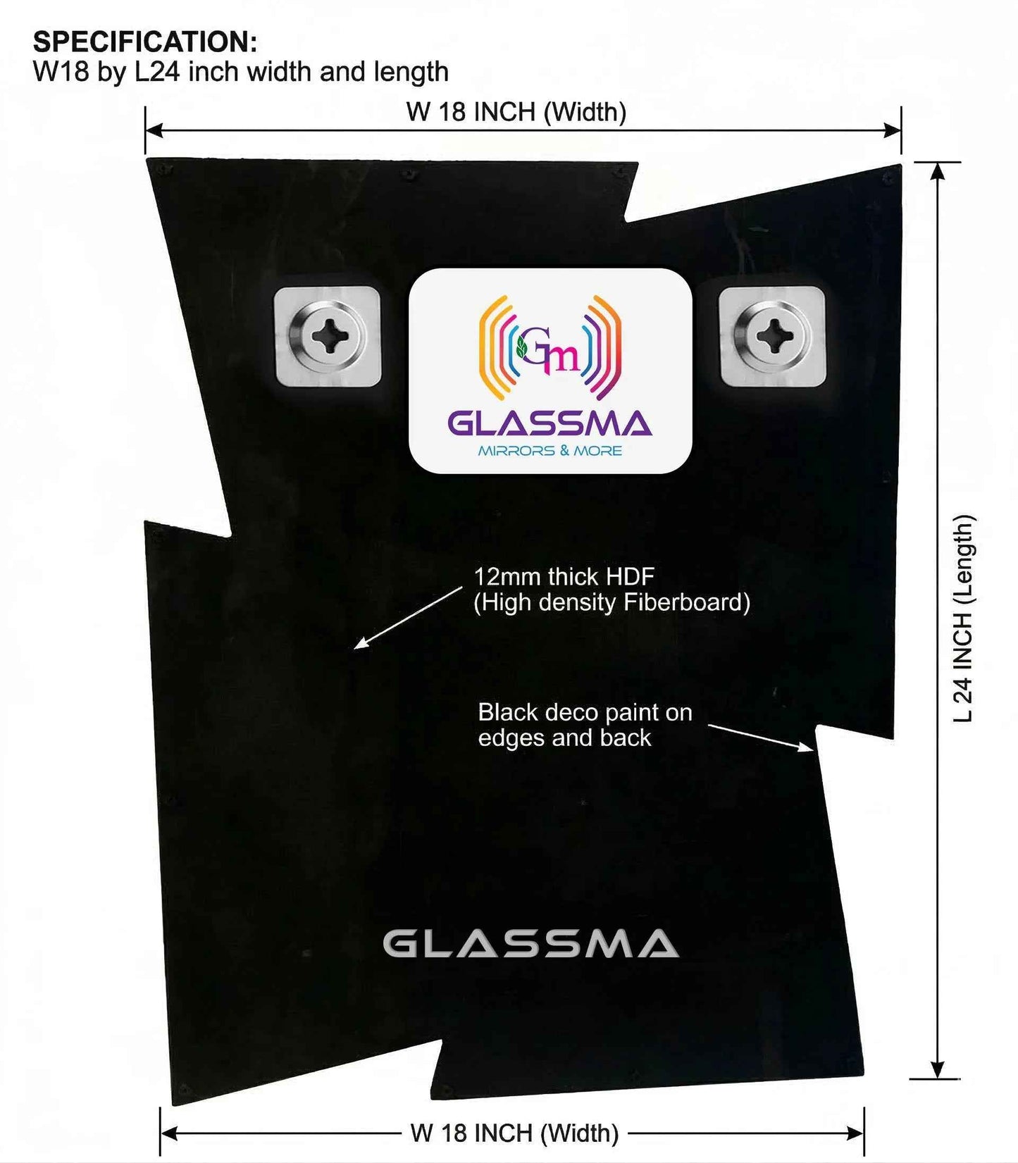 Diamond Designer Wall Mirror - Luxury Crystal Decorative Mirror for Living Room & Bedroom - Glassma