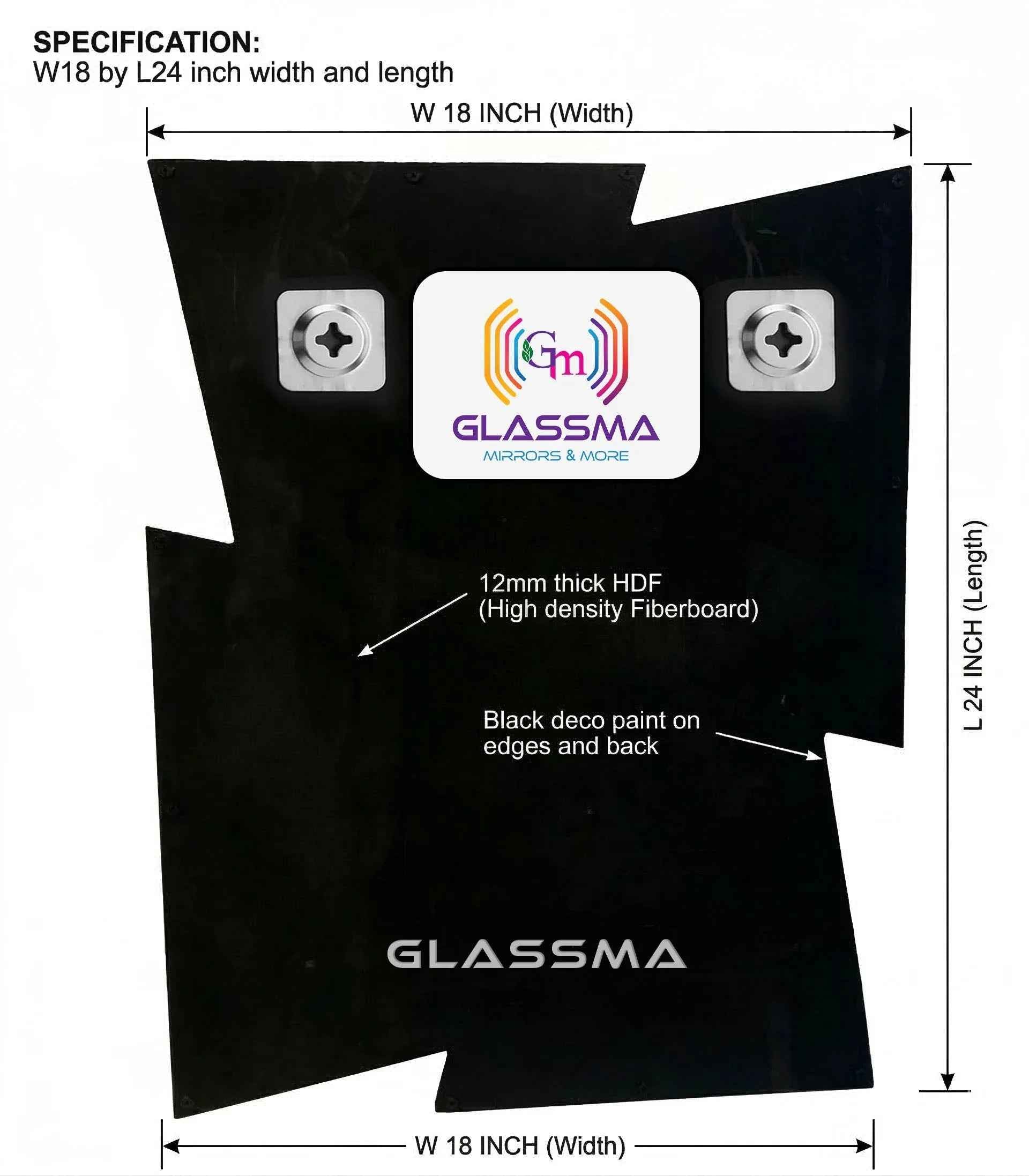 Diamond Designer Wall Mirror - Luxury Crystal Decorative Mirror for Living Room & Bedroom - Glassma