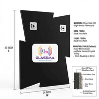 Diamond Designer Wall Mirror - Luxury Crystal Decorative Mirror for Living Room & Bedroom - Glassma